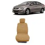 Kingsway Towel Fabric Car Seat Covers for Hyundai Elantra, 2010 - 2015 Model, Material: 100% Cotton, Color : Beige, Complete Set of All Seats (Car Specific Front + Rear Seat Covers)