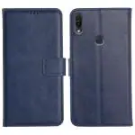 Orosky Asus Zenfone Max Pro M1 Flip Cover Case | 360 Protection | Inbuilt Stand & Pockets | Wallet Style Leather Flip Back Cover Case for Asus Zenfone Max Pro M1 (Blue)