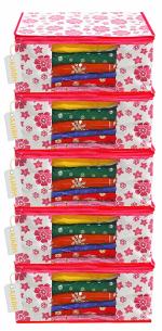 Ajabh Trendy Pack Of 5pc Non_woven Desginer Saree Cover, Garment Storage Bag, Clothing Bag, Wardrobe Organizer