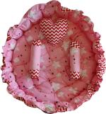 Babysparsh Cotton Baby Bed Sized Bedding Set (Pink and Red)