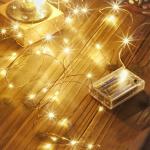 LTETTES Warm White Battery Powered Copper Wire LED Fairy Light 5 m
