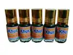 KAH ATTAR Khus or Vetiver Attar Long Lasting Fragrance for Men and Women 3 ml (pack of 5)