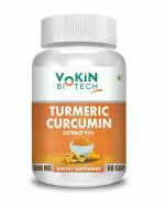Vokin Biotech 100% Natural Turmeric Curcumin Extract 95%(Curcuminiod) With Piperine 60 Capsules 500Mg