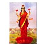 Tamatina Multicolor Religious Art Laxmi Maa God Unframed Canvas Painting - 13X9 Inch