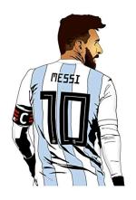 Divinedesigns Multicolor Vinyl Lionel Messi Wall Sticker