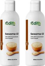 Edith Naturals Organic Sesame Oil for Skin and Hair Care - Cold Pressed, Pure, and Nourishing Hair Oil (200 ml)