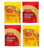 Bhujialalji Bikaneri Bhujia and Navratna Mixture| All time favourite indian snacks/Namkeen | Ready to eat | No Preservatives | Crsipy & Light snacks | (pack of 4) 4kg.
