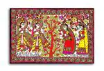 Tamatina Multicolor Madhubani Art Sita Ram Traditional Unframed Art Canvas Painting - 36X24 Inch