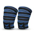 XTRIM Unisex Knee Wraps - Knee Stabilizer - Knee Bands - Knee Support for Sports, Squats, and Heavy Lifting, Washable Fabric (2 Meters Long, Set of 2, Blue)