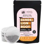 Herbal Dandelion Tea Bag Organic - 25 Eco-Friendly tea bags in Resealable pouch by The Tea Trove