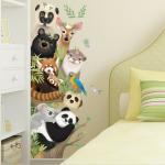 JAAMSO ROYALS Super Cute Animals Self Adhesive Vinyl Wall Sticker (30 CM X 90 CM, 2 Sheets)
