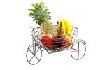 Cosmos Stainless Steel Round Cycle Fruit Basket , Designer Basket, Silver
