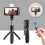 Megaloyalty BEST PRICE Selfie Stick Extendable Wireless Remote Portable Lightweight Tripod  (Black, Supports Up to 450 g)