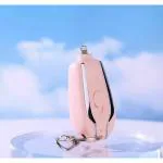 JMC Small Portable Emergency Key Chain Power Bank Mini 1500mah Fast Finger Key Power Bank Keychain(Type iOS Pin Plug)
