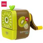 Deli Kiwi Shaped Rotary Sharpener for Graphite & Colour Pencil, Steel Blade Portable,Gripped Base