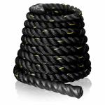 FirstFit Premium Workout Battle Rope for Core Strength Training, Poly Dacron Heavy Exercise Training Rope for Improve Strength Building Muscle - 50 Feet