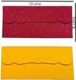 SEJASCOLLECTIONS Pack of 100 Shagun Double Ambi Motif Rectangle Shape Shagun Gift Envelopes for Weddings, Birthdays, Baby Shower, Anniversary Envelopes (Pack of 100 Red, Yellow)