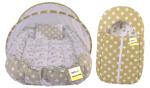 Kwitchy Baby Bedding Set Luxury Cushioned Mattress with Mosquito Net & Sleeping Bag Combo (0-12 Months)
