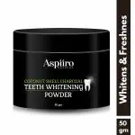 Aspiro Natural Teeth Whitening Charcoal Powder - For Enamel Safe Teeth Whitening, Stain Remover, Freshens Breath - Suitable For All Type Teeth - 50 gm