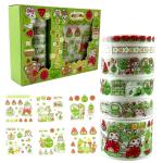 Samvardhan Washi Tape Set, Cute Washi Tape Set, Designer Decorative Masking Tapes For Diy Crafts Arts Scrapbooking Bullet Journal Planners (Green) Gre