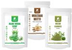 Amazercare Multani Mitti + Neem + Aloe Vera Powder For Face Pack, Skin & Hair Care (225 + 150 + 200 Gm, 3 Pouches)