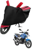 Auto Hub Bike Cover for Bajaj Discover 125 DTS-i , Dustproof UV Protection water resistant Custom Fit Cover-(Black-Red)