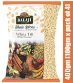 LALI Balaji Spices White Sesame Seed/White Till (Safed Til), 400g (100gm x 4pc)