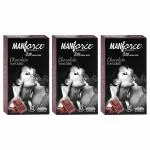 Manforce 3 in 1 (Ribbed, Contour, Dotted), Wild Chocolate Flavored Condoms - 10 Pieces x 3