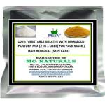 MGBN Gelatin With Marigold Powder Mix 2 In 1 Uses For Face Mask, Hair Removal Skin Care 25 gm