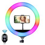 coku USB Powered Colour Changing RGB Ring Light with Mobile Phone Holder for All Type of Phone and Camera