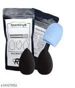 Leticia Makeup Brush Cleaner and Makeup Blender- Multicolour, 1 Makeup Brush Eggs and 2 Puff