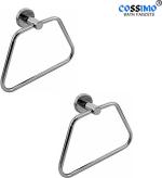 Cossimo Silver Stainless Steel Ctd-02 Towel Ring Holder (Pack Of 2)