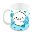 Tuelip Printed Design of Name Ayush Ceramic Coffee Mug