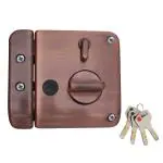Godrej Locks Rim Lock I Tribolt XL+ I 1CK Deadbolt I Antique Copper Finish I for Inside/Outside Opening Door & Left/Right Handed Doors I 4 Keys I 5 Year Warranty I Manual Locking I Free Installation*