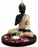 Craft Junction Ethnic Polyresin Blessing Palm Buddha On Hand Decorative Showpice - 18 cm