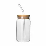 Jay Gatrad Seller Glass Tumbler with Lid and Straw Wide Mouth Mason Jar Drinking Glasses