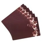Dakshya Industries PVC Printed Dining Table Placemats Set of 6 Brown