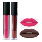 KAMZ Sensational Non-Transfer,Waterproof,Long-Lasting Beauty Liquid Matte Lipsticks Swiss Edition For Girls/Women-BEST LIQUID MATTE LIPSTICK COLORS (PINK + COFFEE)