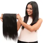 Thicklengths Women 5 Clip Hair Volumizer Ear to ear volumizers, Natural Wavy Texture And Made With 100% Human Hair From Real Hair (Natural Black)