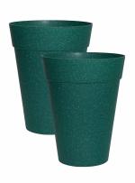 Harshdeep Flower Pot 12 Inch- Rome - Indoor Outdoor Home Patio Garden Decorative Eco Friendly Round UV Protected Big Size Planters Set of 2 (Green)