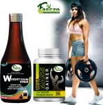 Inlazer Mega Weight Gain Capsule (30) & Weight Gain Syrup Combo Pack, Weight Gainer Weight Gainers/Mass Gainers (200 ml, No Flavour)