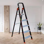 Prime Eco 5Steps (4+1) Foldable Aluminium Ladder with Serrated Steps and Heavy-Duty Platform