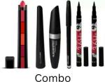 Toroka Women Eye Makeup Combo (1 Creamy Red Matte 5 In 1 Lipstick, 3 In 1 Mascara, 2 Black Eyeliner)