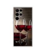 Casotec Wine Glass Design Printed Silicon Soft TPU Back Case Cover for Samsung Galaxy S22 Ultra 5G