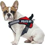 POLICE K9Dog K9 Police Harness Dog Vest with Hook and Loop Straps and Handle and Adjustable (Medium - 22-28 Inch Girth, Red)
