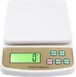 INDICUL Tenant Electronic Digital LCD Kitchen Weight Scale Machine for Measuring Fruits, Shop, Food, Vegetable, Vajan, Offer, Kata White 1 g-10 kg