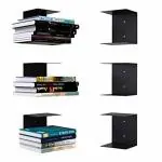 W A Handicrafts Wall Mounted 3 Pieces Book Shelf Metal Invisible Book Shelves Books