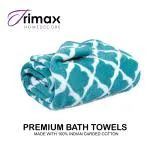 TRIMAX 100% Cotton Super Soft & Absorbent 600 GSM Microfiber Towels With Diamond Design for Bath, Large Size| 1 Piece Bath Towel for Men/Women |Color- Teal |Size- 70cmX 140Cm (600 GSM)