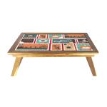 Nutcase Teakwood Retro American Diner Design Foldable Table 23 x 13.5 x 9 inch