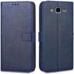 Clickaway Blue Leather Back Case Cover For Samsung Galaxy J7 Nxt